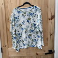 WOMENS CROFT & BARROW WHITE SHIRT W/PLANTS/FLOWERS 3X