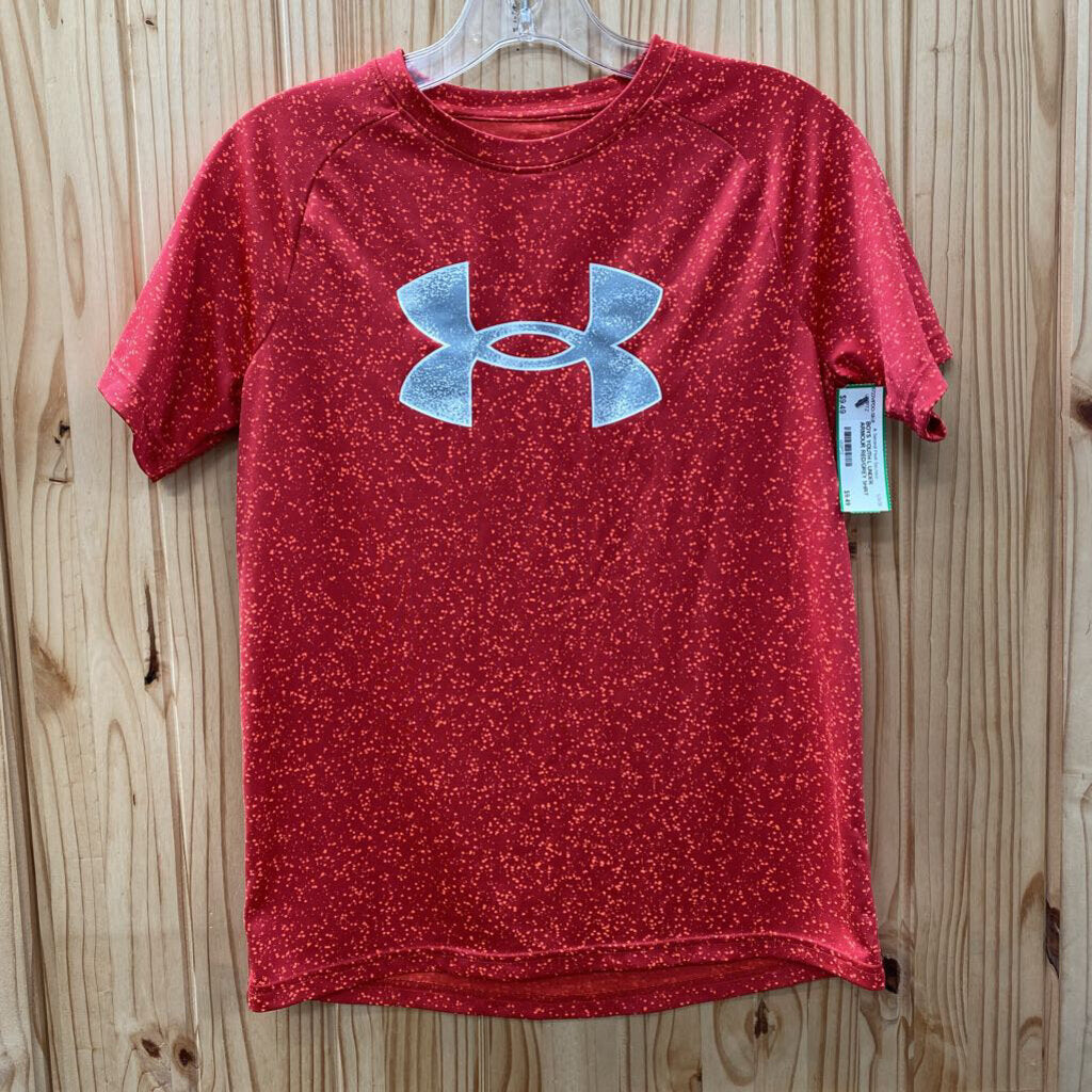 BOYS YOUTH L UNDER ARMOUR RED/GREY SHIRT