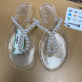 SHADE N SHORE CLEAR SANDALS W/PEARLS 6