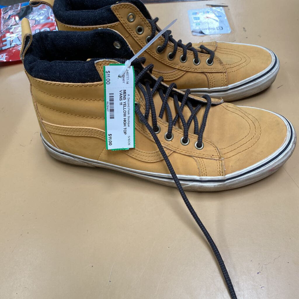 MENS YELLOW HIGH TOP VANS 11