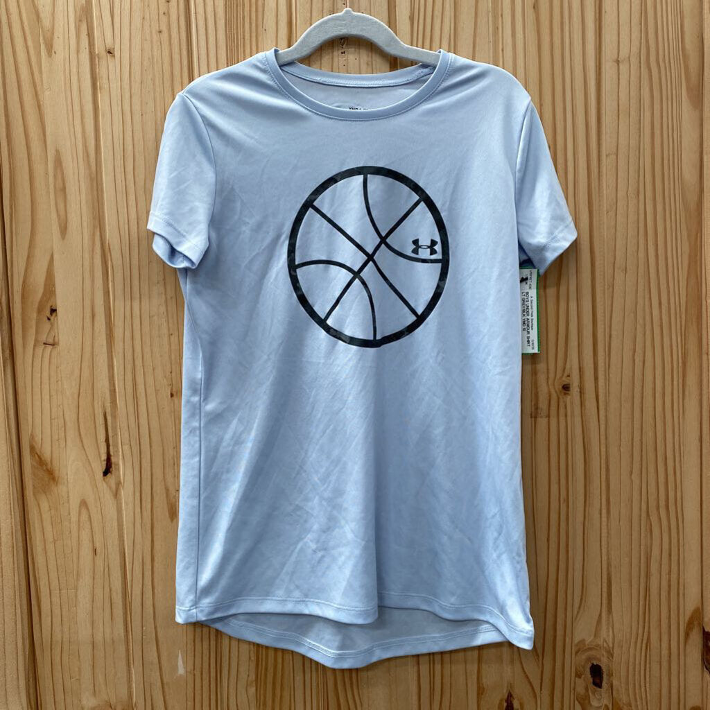 BOYS UNDER ARMOUR SHIRT LT GREY/BLK YMD 10