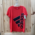 BOYS ADIDAS SHIRT RED/BLK/WHITE L 14/16