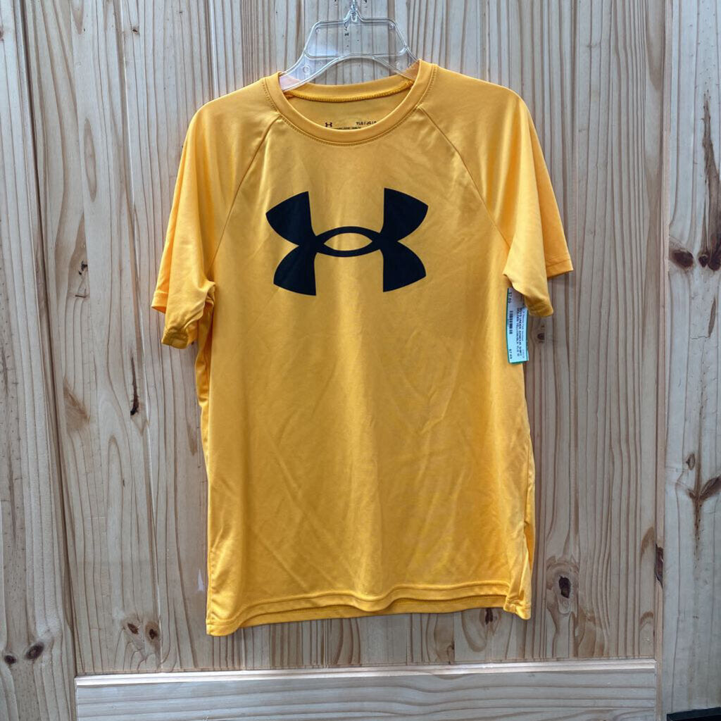 BOYS UNDER ARMOUR SHIRT GOLDEN YELLOW/BLK YLG 12