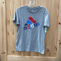 BOYS ADIDAS SHIRT GREY/RED/BLUE L 14/16