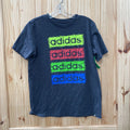 BOYS ADIDAS SHIRT DK GREY/GREEN/BLUE L 14/16
