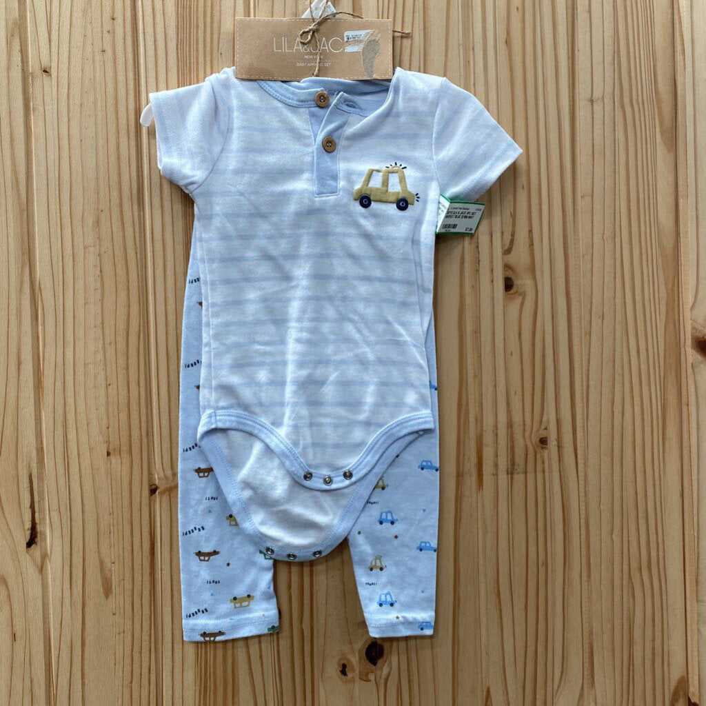 BOYS LILA & JACK 3PC SET WHITE/LT BLUE 12/18M NWT