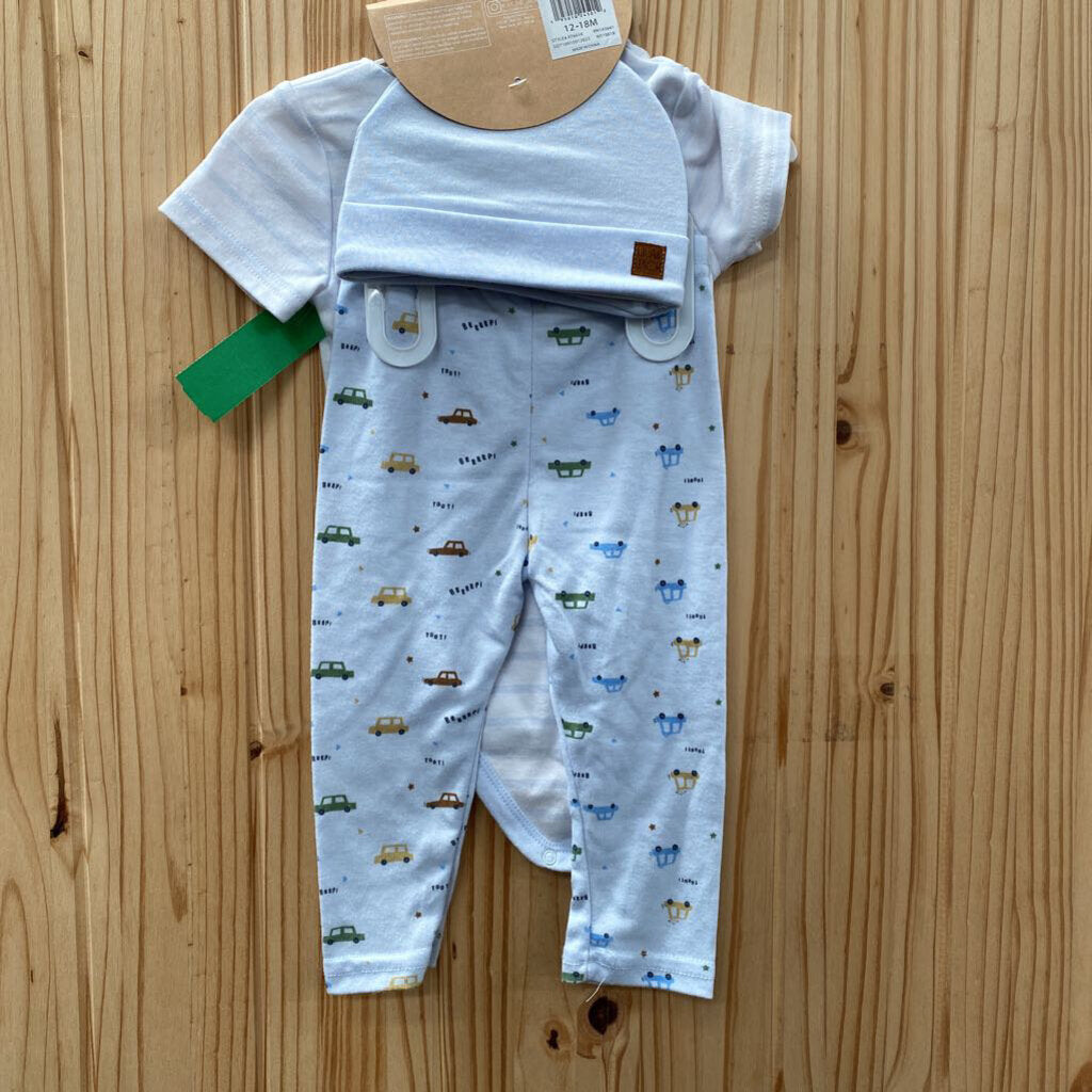 BOYS LILA & JACK 3PC SET WHITE/LT BLUE 12/18M NWT