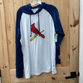MENS CARDINALS LS HOODED SHIRT BLUE/WHITE XL