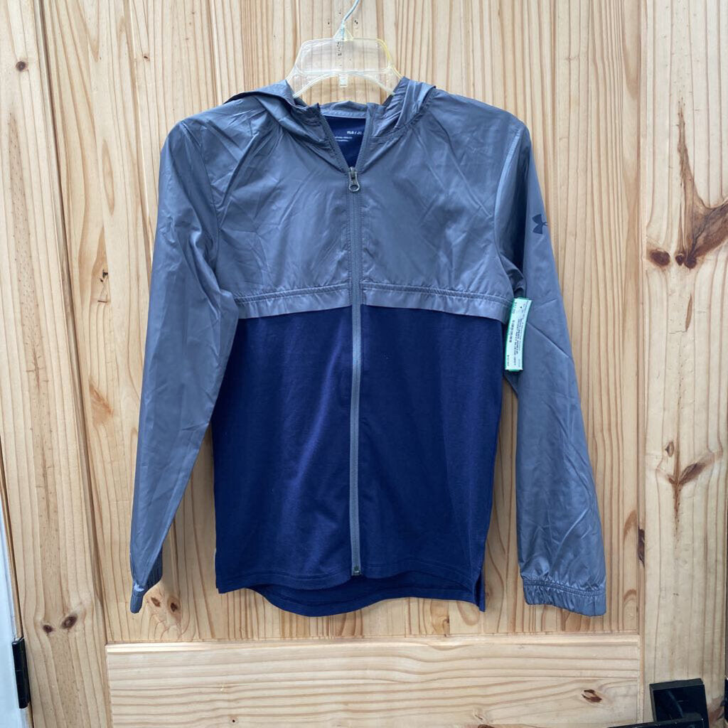 BOYS UNDER ARMOUR JACKET NAVY BLUE/DK GREY YLG 12