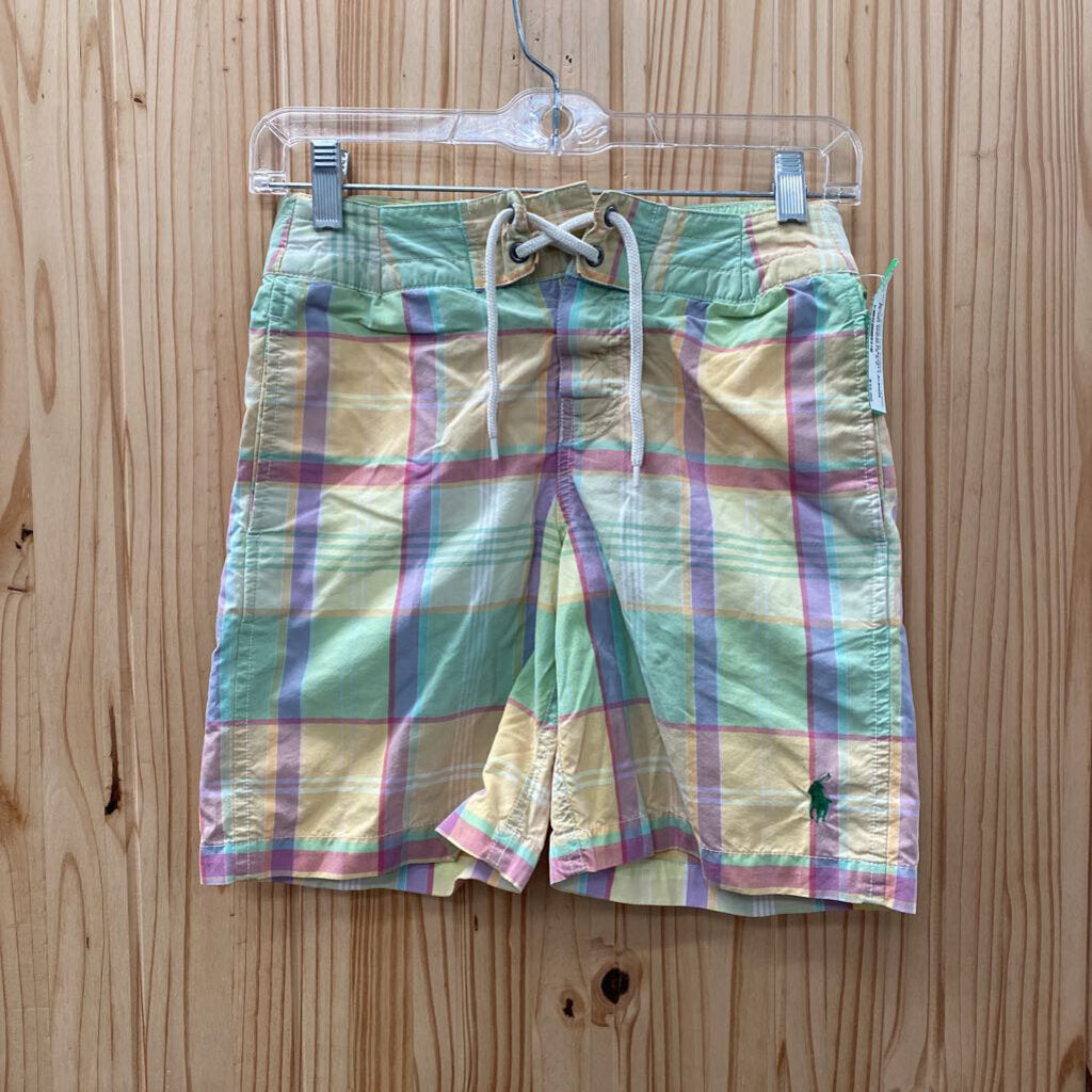BOYS POLO RALPH LAUREN PLAID SHORTS S 8