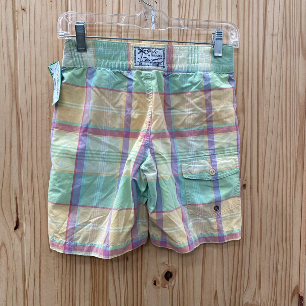BOYS POLO RALPH LAUREN PLAID SHORTS S 8