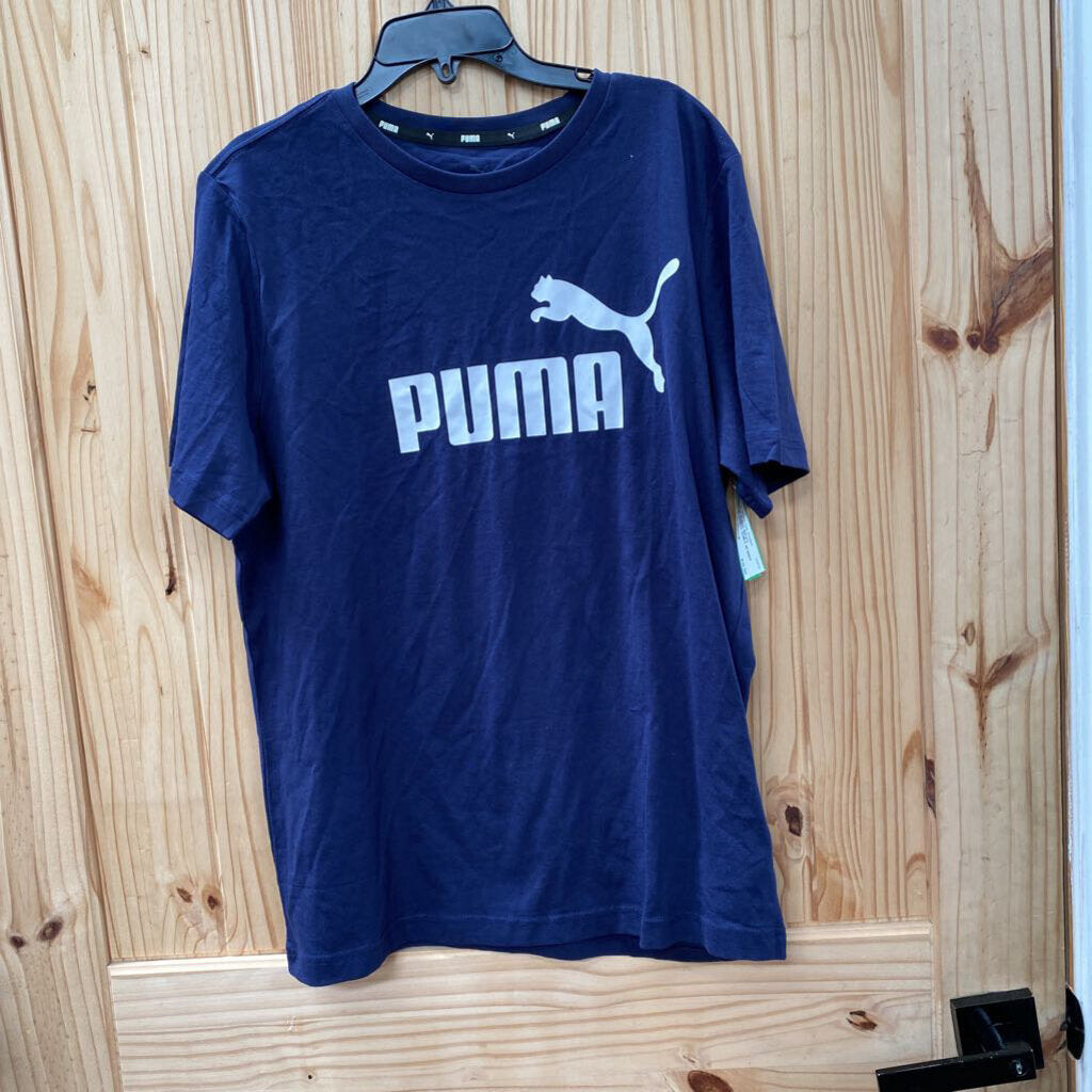 MENS PUMA NAVY BLUE/WHITE SHIRT M NWT