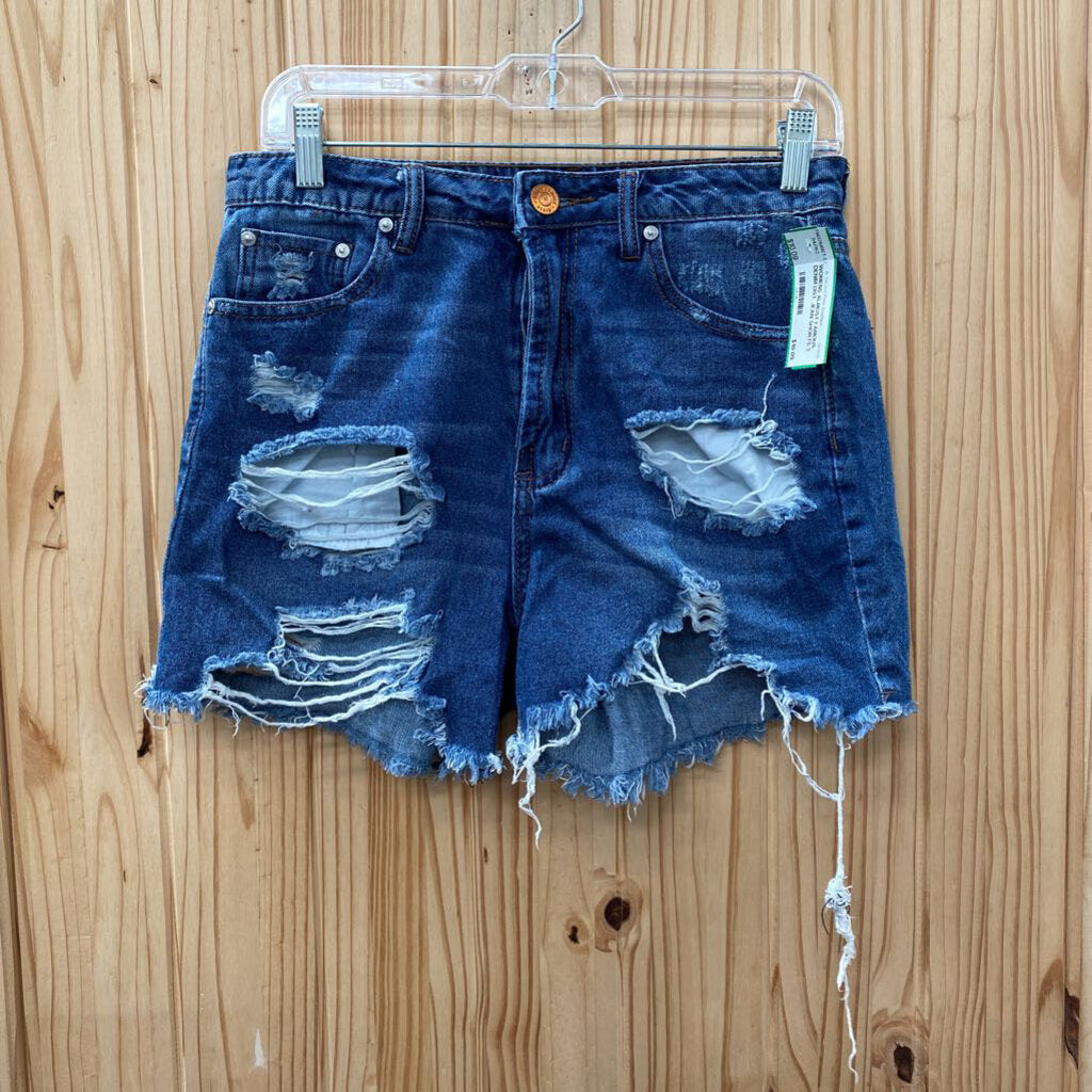 WOMENS ALMOST FAMOUS DENIM DIST. JEAN SHORTS 3