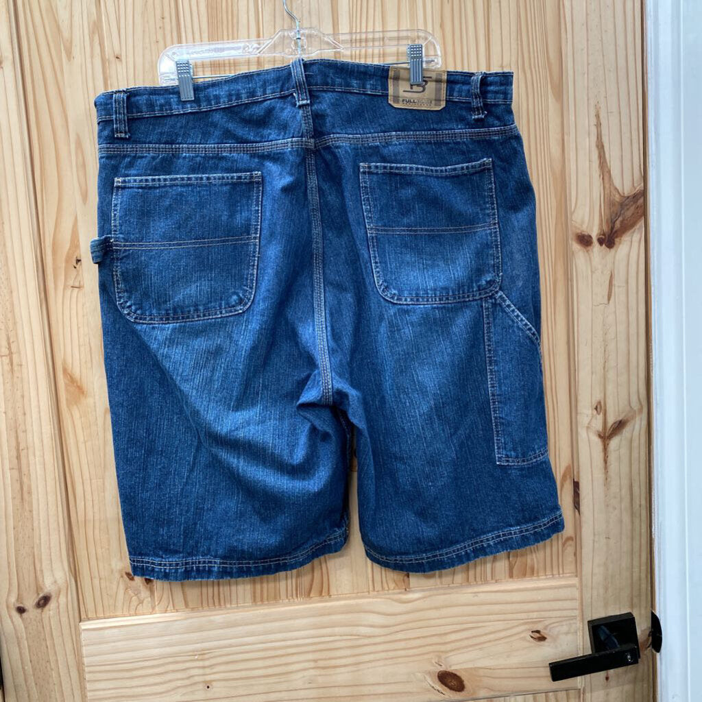 MENS FULL BLUE DK DENIM SHORTS 42