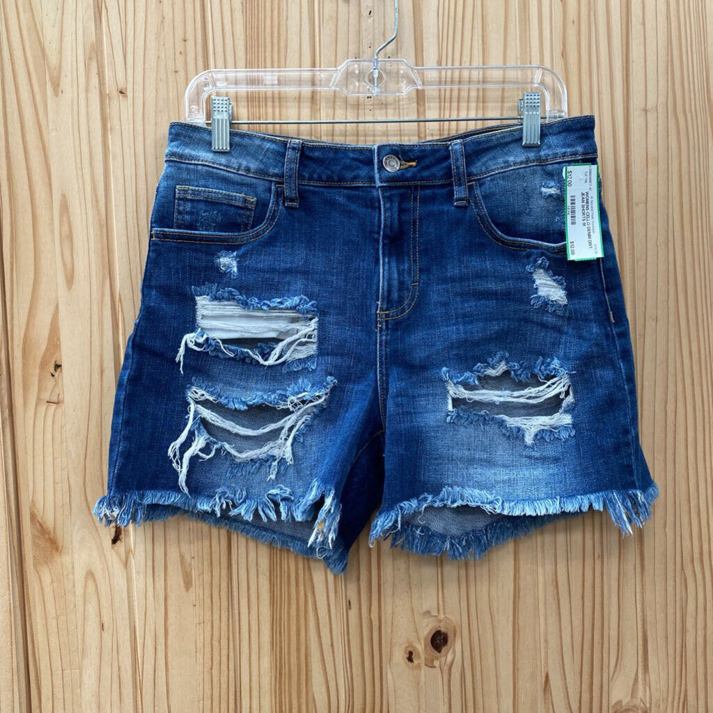 WOMENS CELLO DENIM DIST. JEAN SHORTS M
