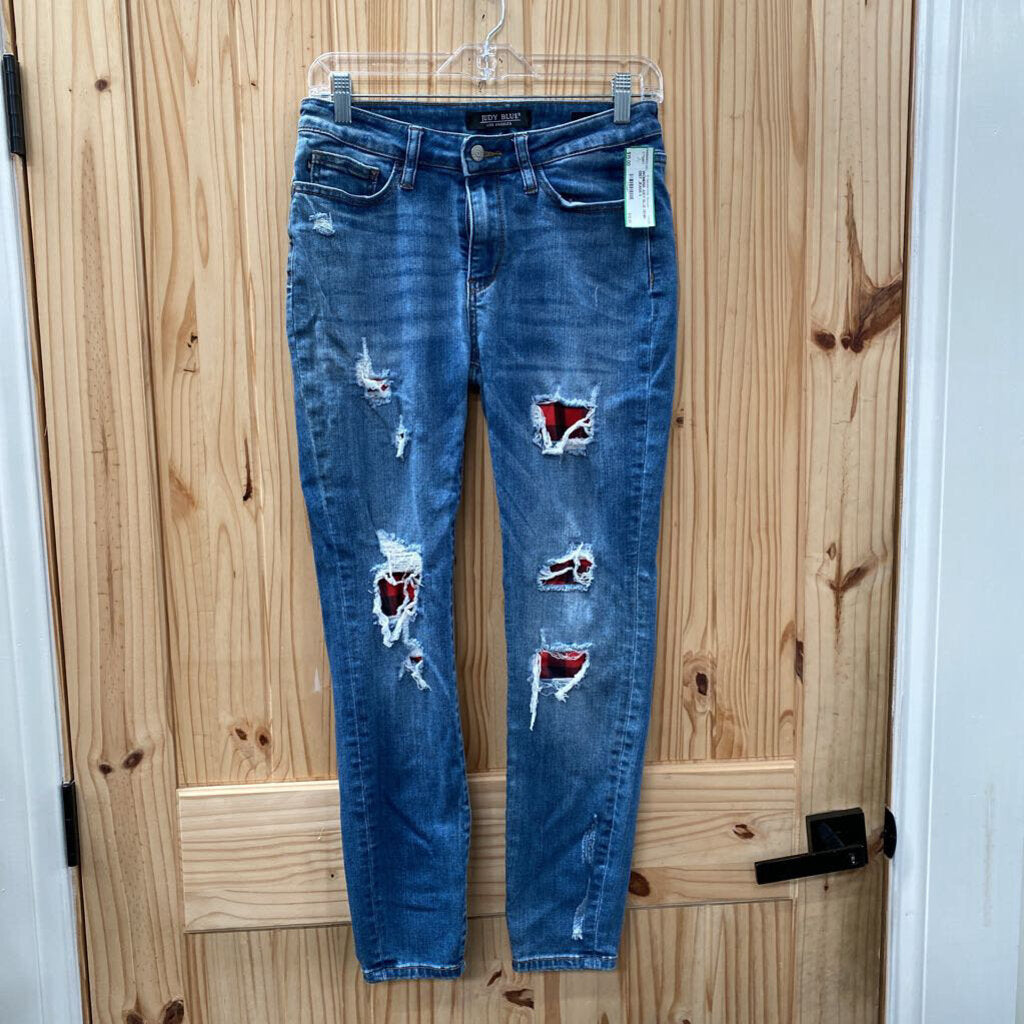 WOMENS JUDY BLUE DENIM DIST. JEANS 5