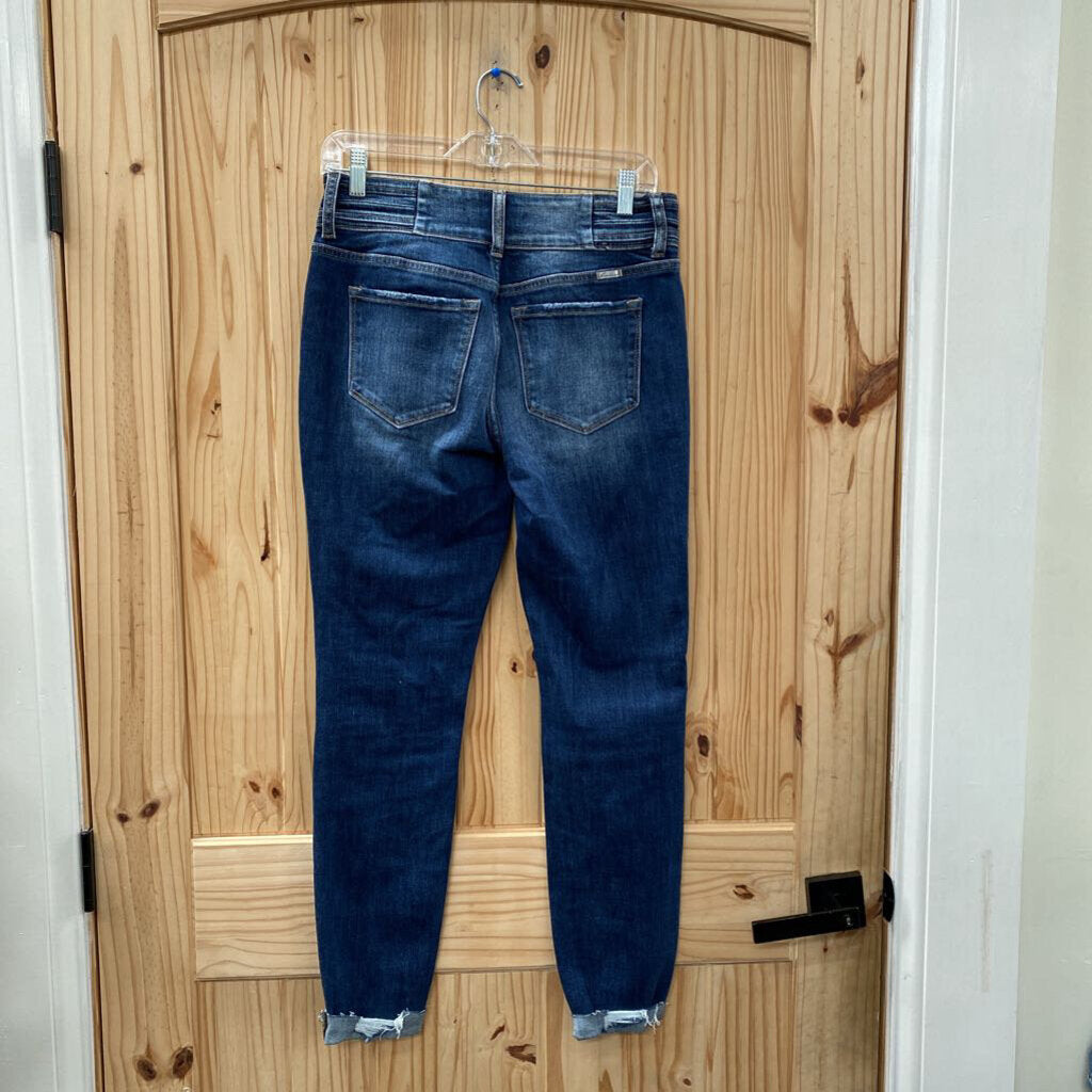 WOMENS KANCAN DK DENIM DIST. JEANS 27