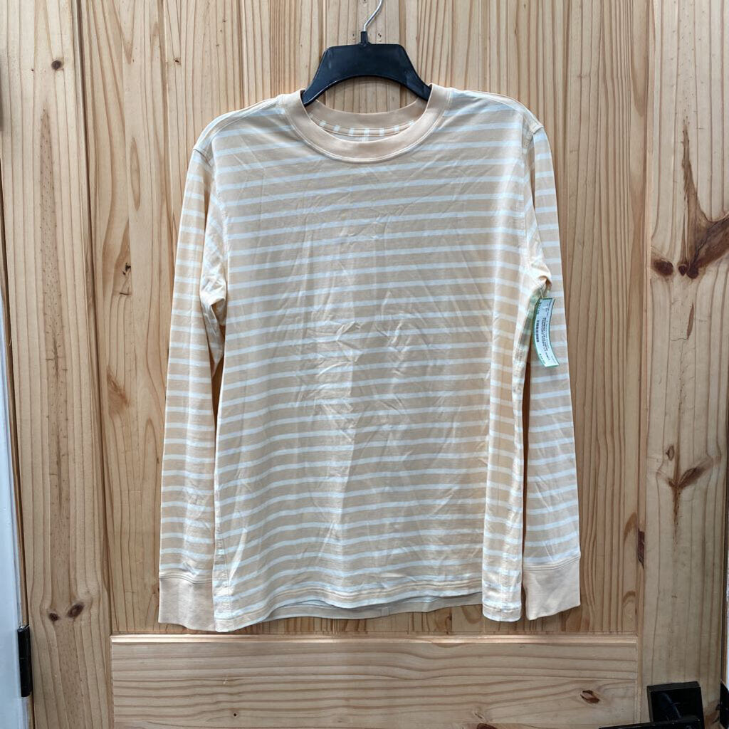 WOMENS LULULEMON TAN/IVORY STRIPE LS SHIRT