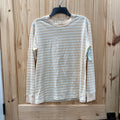 WOMENS LULULEMON TAN/IVORY STRIPE LS SHIRT