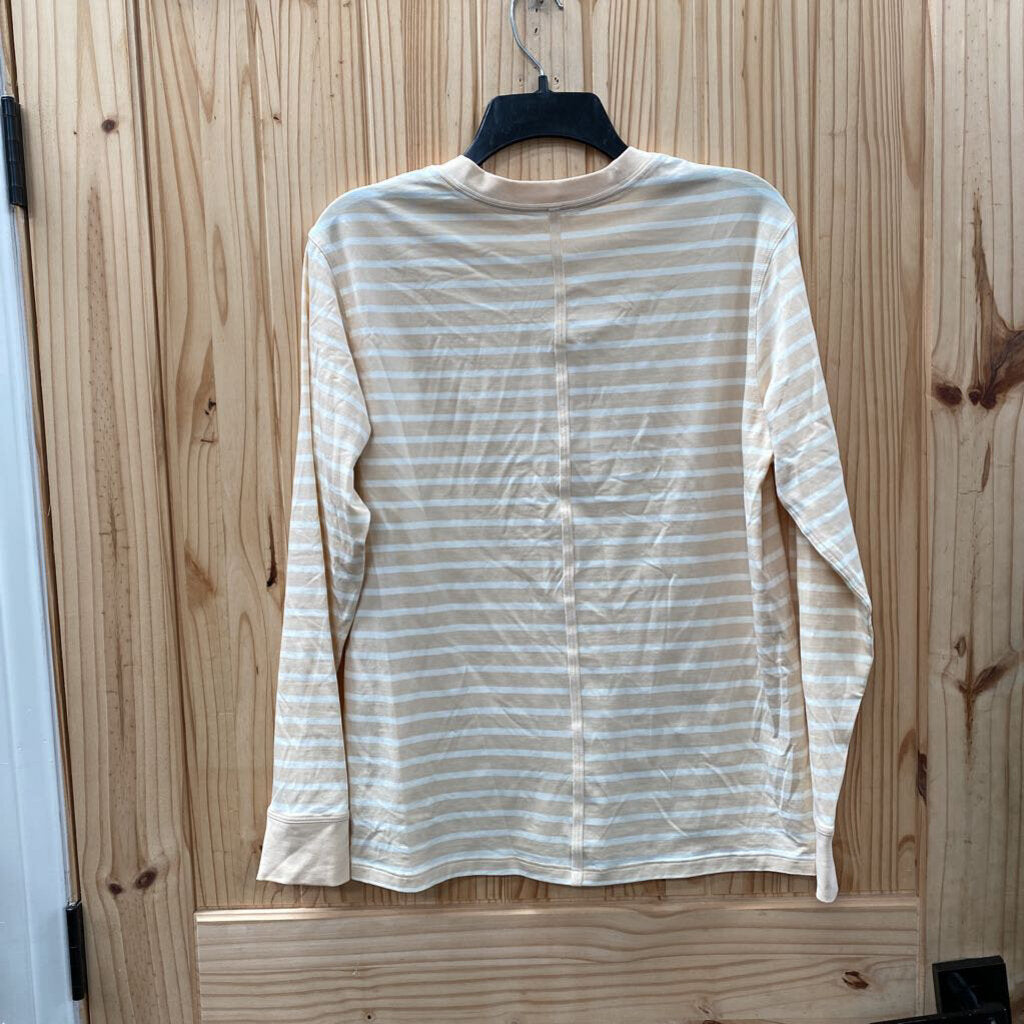 WOMENS LULULEMON TAN/IVORY STRIPE LS SHIRT