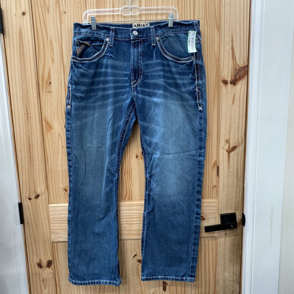 MENS ARIAT RELAXED BOOT CUT DENIM JEANS 35X30