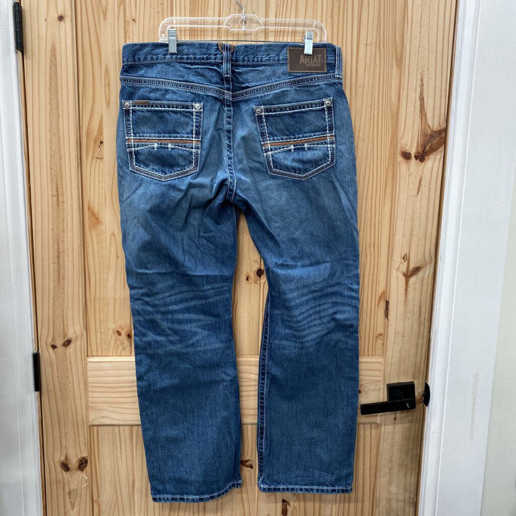 MENS ARIAT RELAXED BOOT CUT DENIM JEANS 35X30