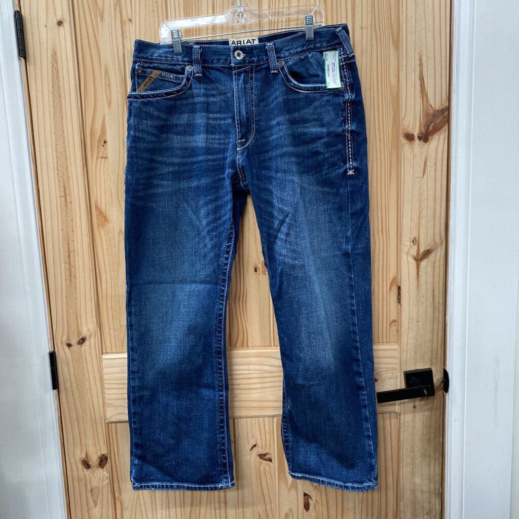 MENS ARIAT RELAXED BOOT CUT DENIM JEANS 36X30