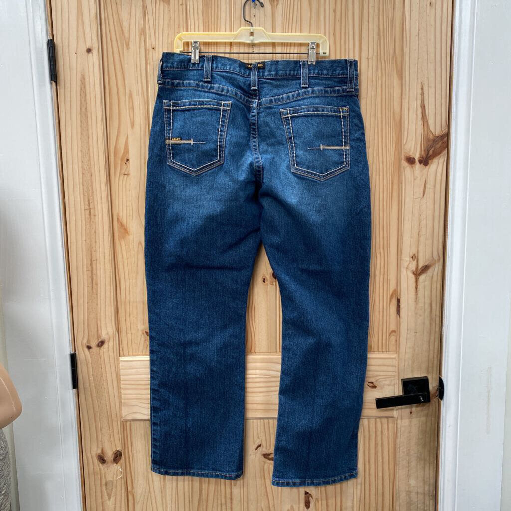 MENS ARIAT REBAR DENIM JEANS RELAXED BOOT 36X30