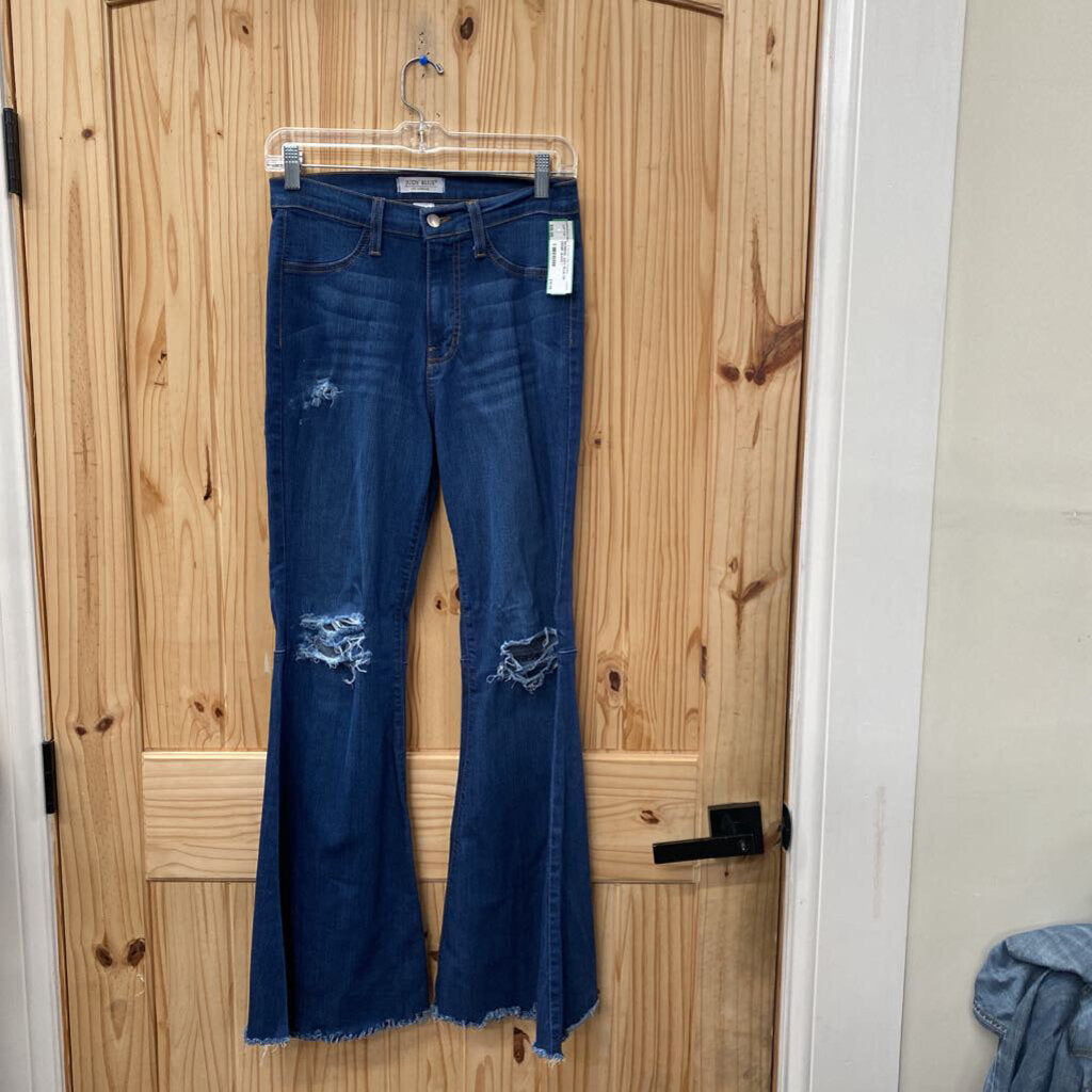 WOMENS JUDY BLUE DK DENIM JEANS 7