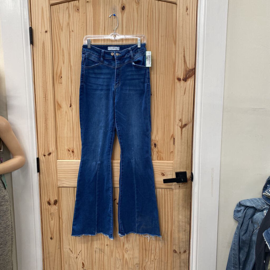 WOMENS KANCAN DENIM FLARE JEANS 9