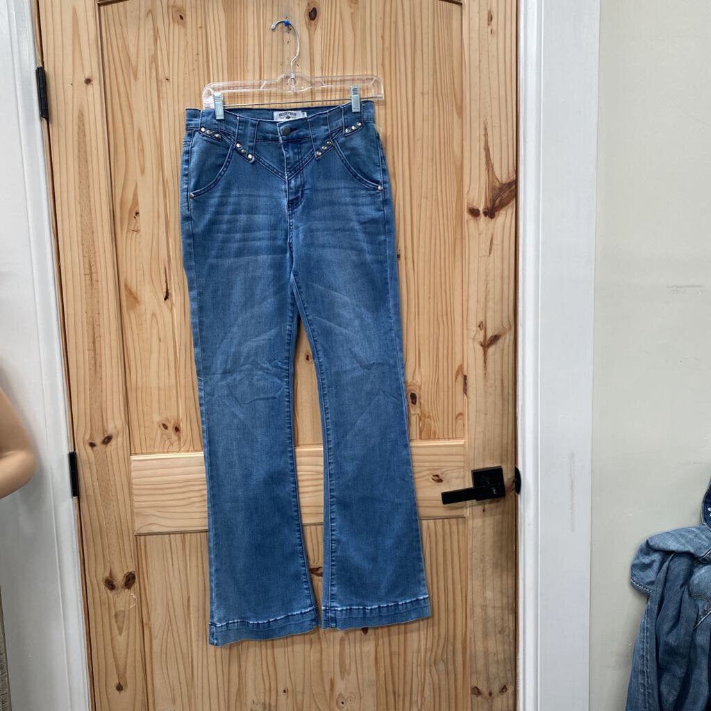WOMENS CRAZY TRAIN DENIM FLARE JEANS 7