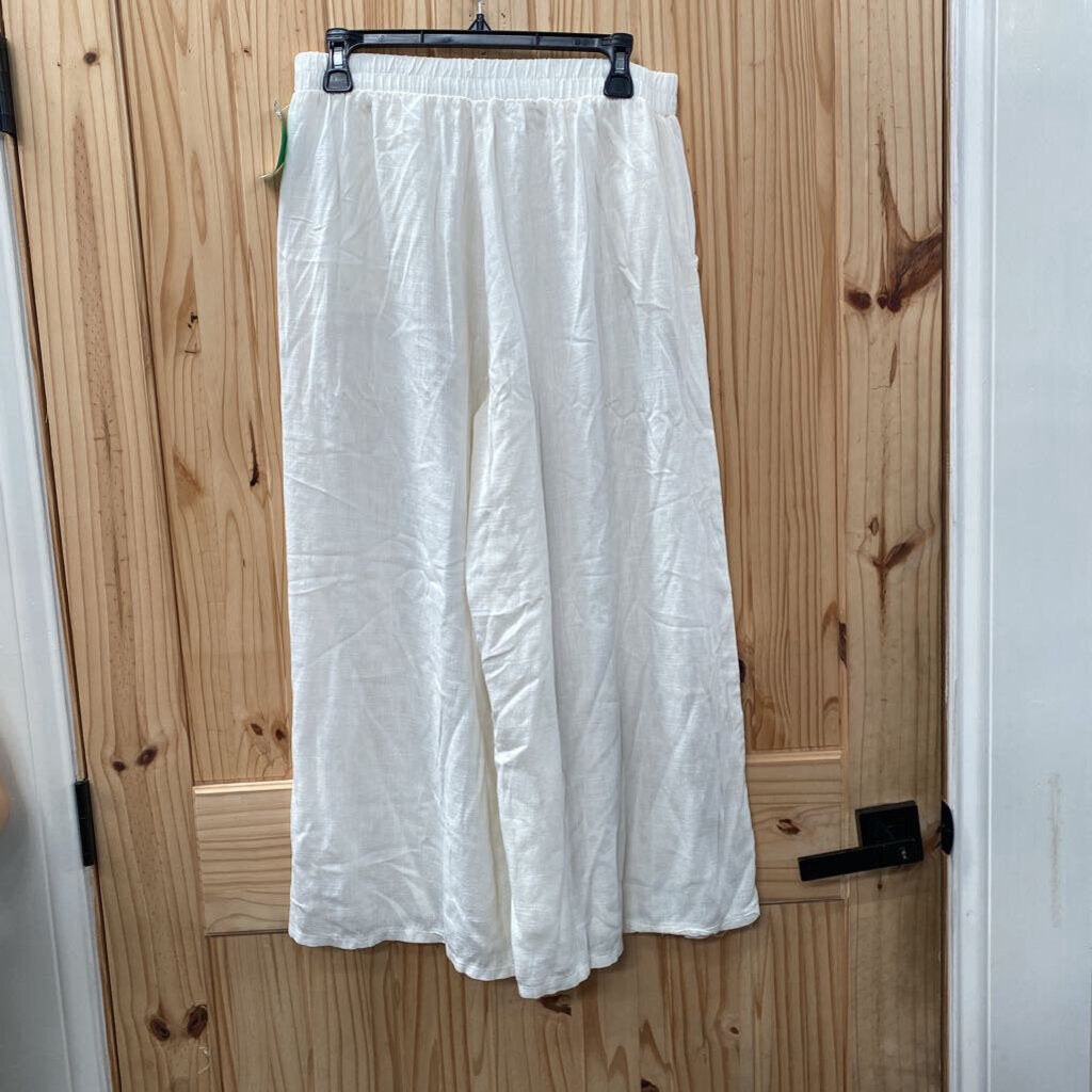 WOMENS ZENANA IVORY CASUAL PANTS M