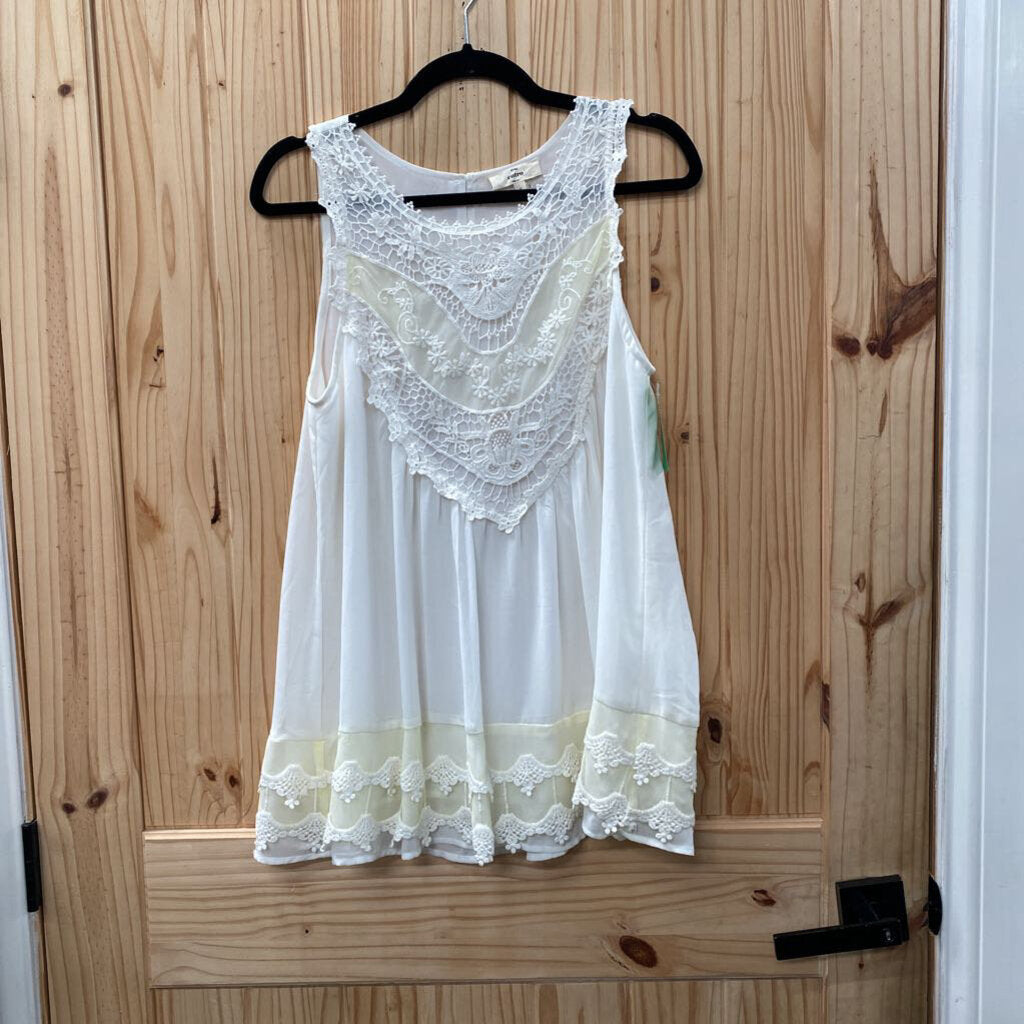 WOMENS ENTRO SL WHITE LACE TOP S