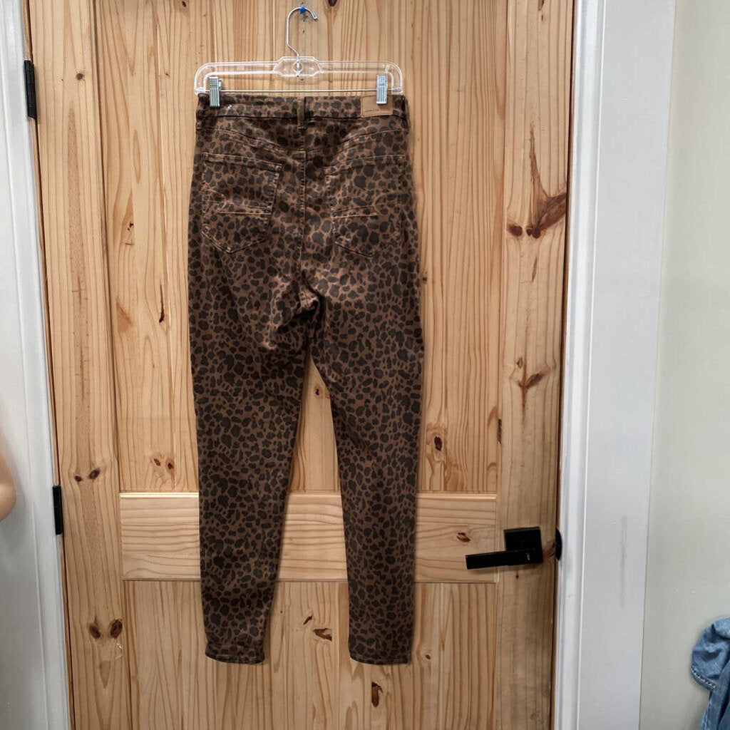 WOMENS AMERICAN EAGLE RUST/BLK LEOPARD PANTS 8