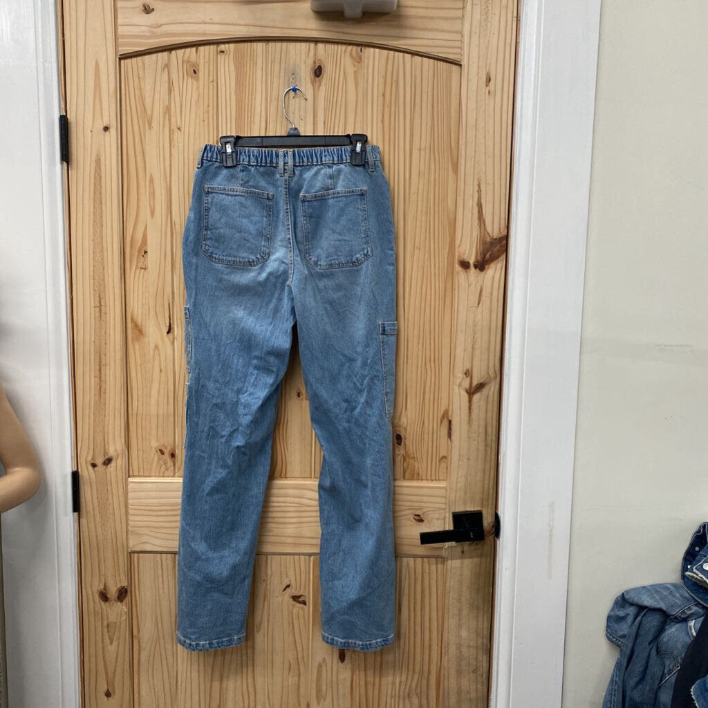 WOMENS NO BOUNDARIES DENIM CARGO JEANS M