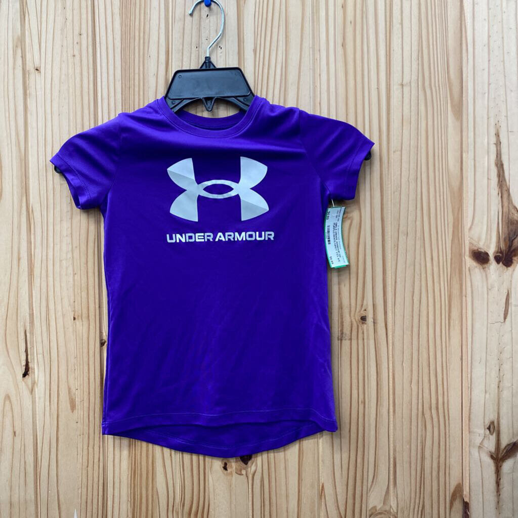 GIRLS UNDER ARMOUR DK PURPLE/WHITE/GREY YXS 4/5