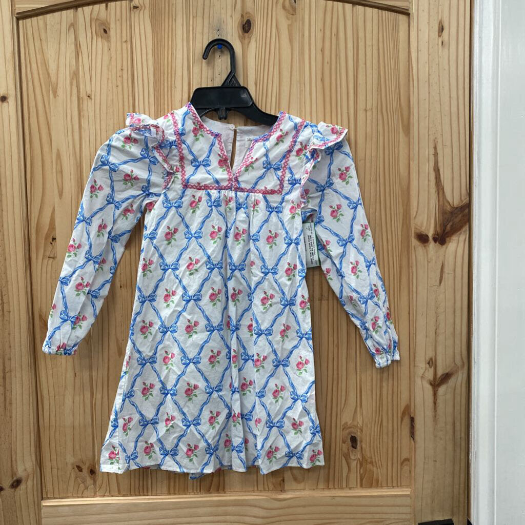 GIRLS SHOP THE MINT LS DRESS WHITE FLORAL DRESS 5/6