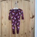 GIRLS KIKI + LULU MAROON SLEEPER W/UNICORNS 3/6M