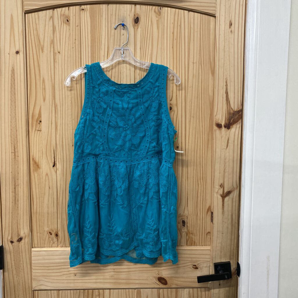 WOMENS ENTRO CYAN SL TOP L
