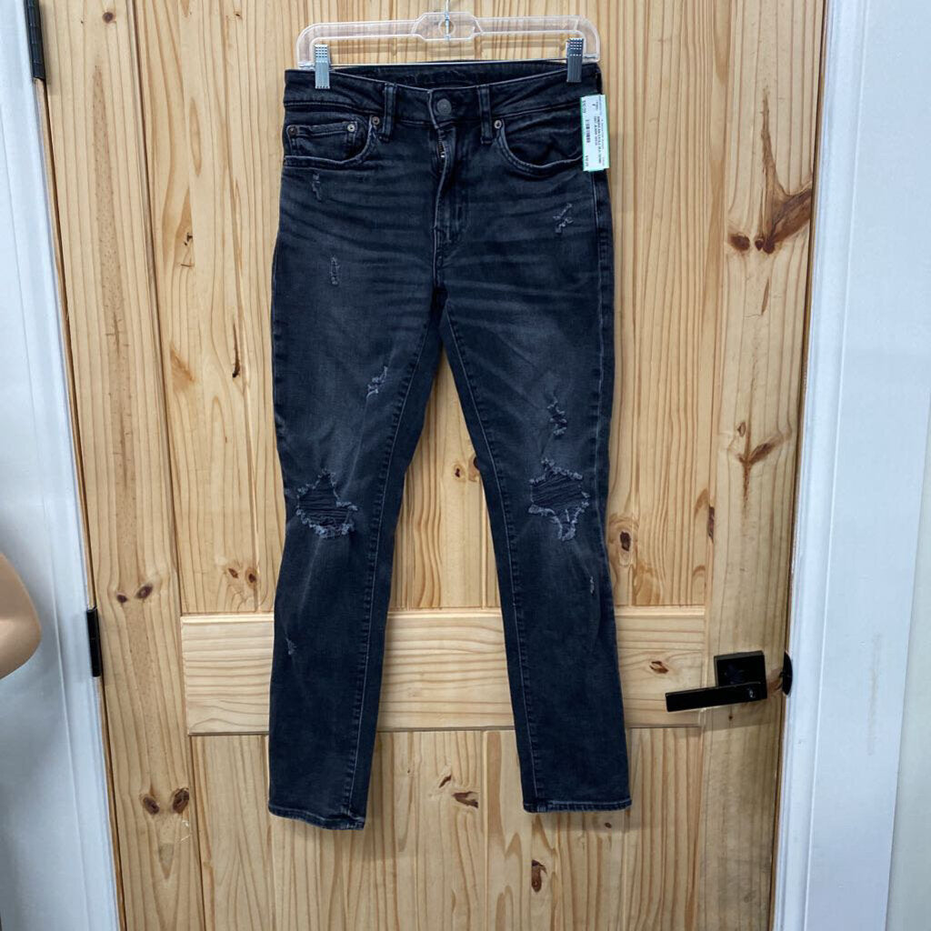 AMERICAN EAGLE BLK DENIM DIST.JEANS 28X30