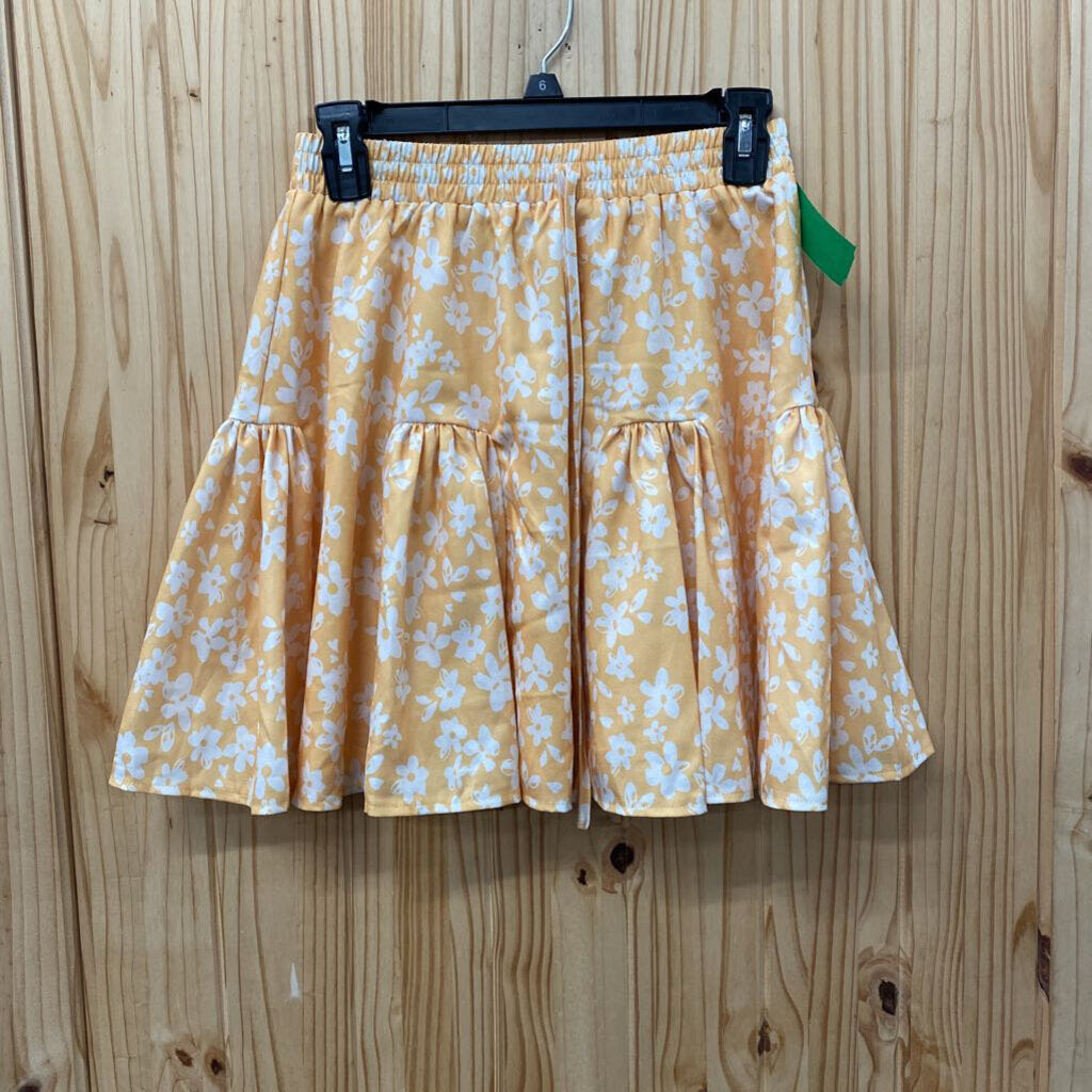 KENDALL + KYLIE YELLOW FLORAL SKIRT S