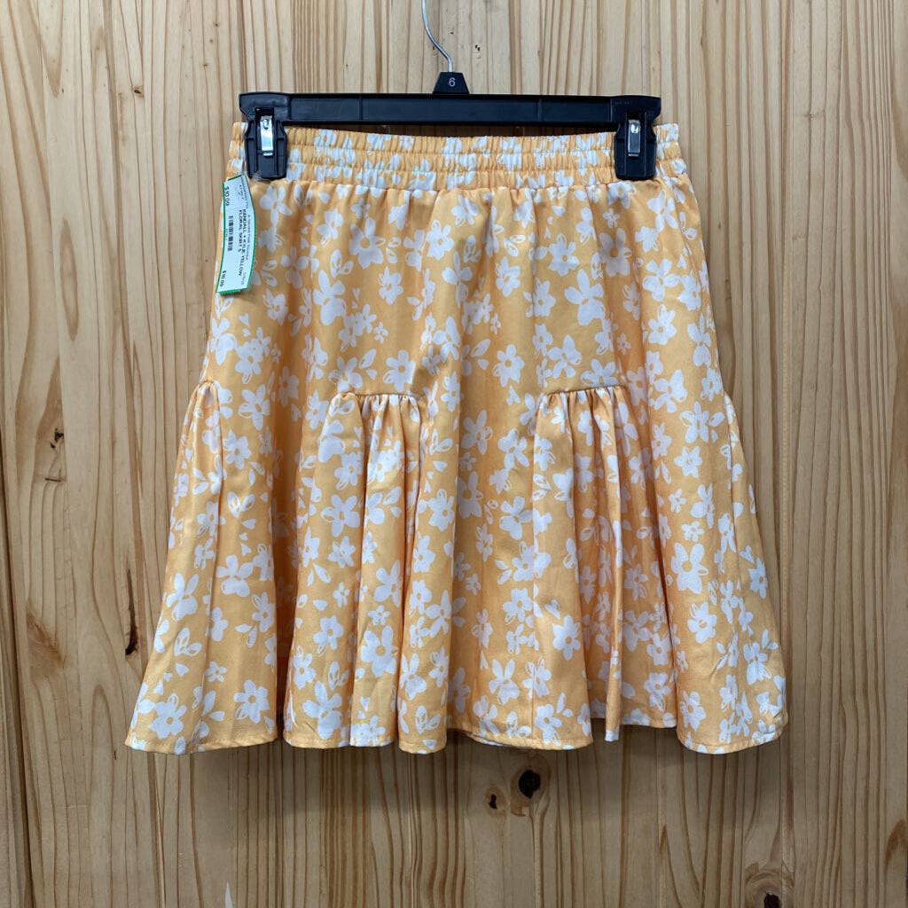 KENDALL + KYLIE YELLOW FLORAL SKIRT S