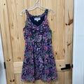 WOMENS ANOTHER THYME BLK FLORAL SL DRESS S