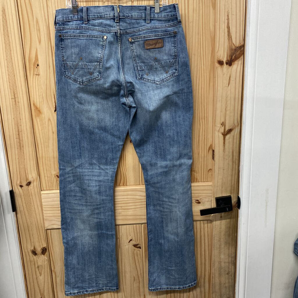 MENS WRANGLER LT DENIM JEANS 33X34