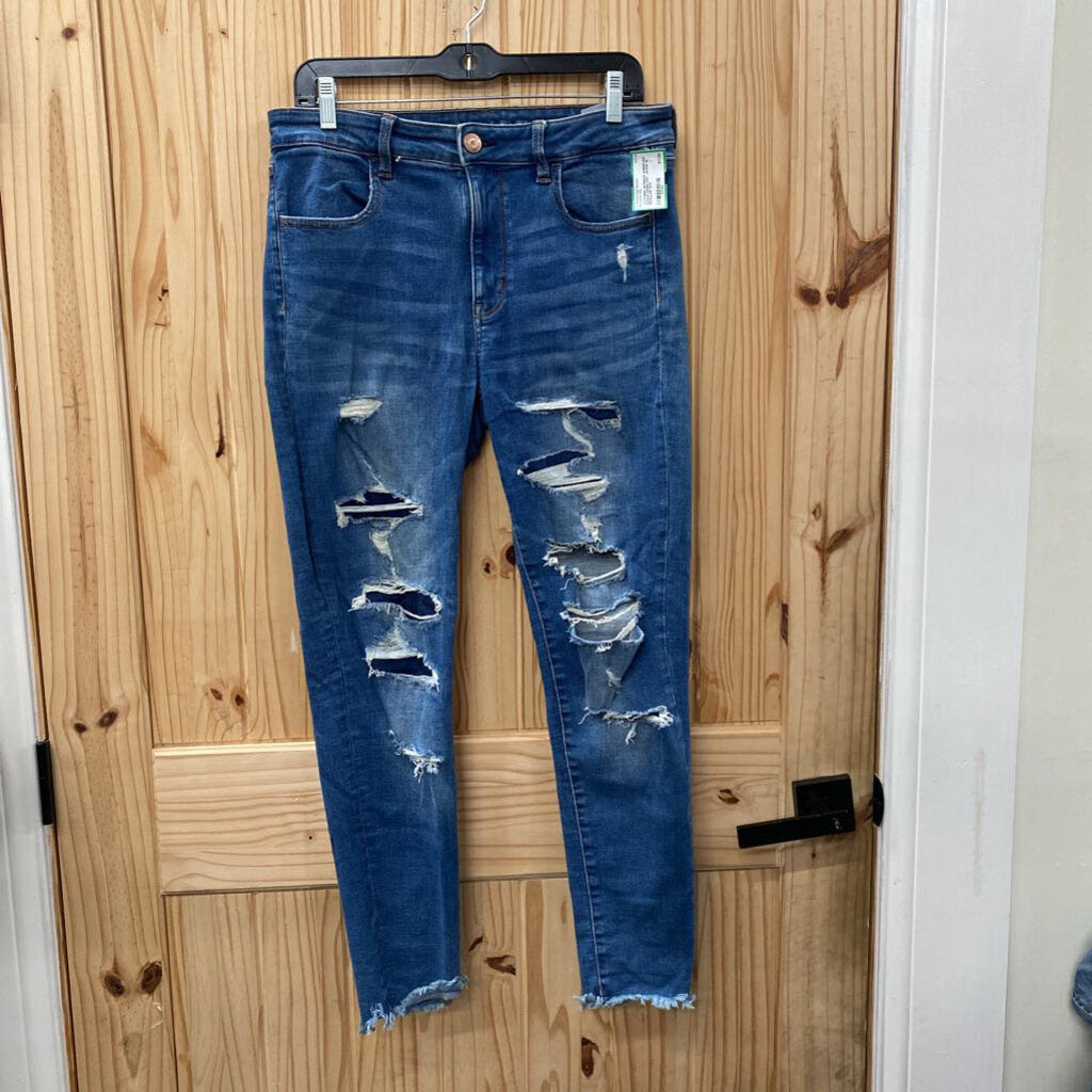 WOMENS AMERICAN EAGLE DENIM DIST. JEANS 12 REGULAR