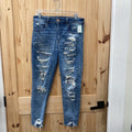 WOMENS AMERICAN EAGLE DENIM DIST. JEANS 12 SHORT