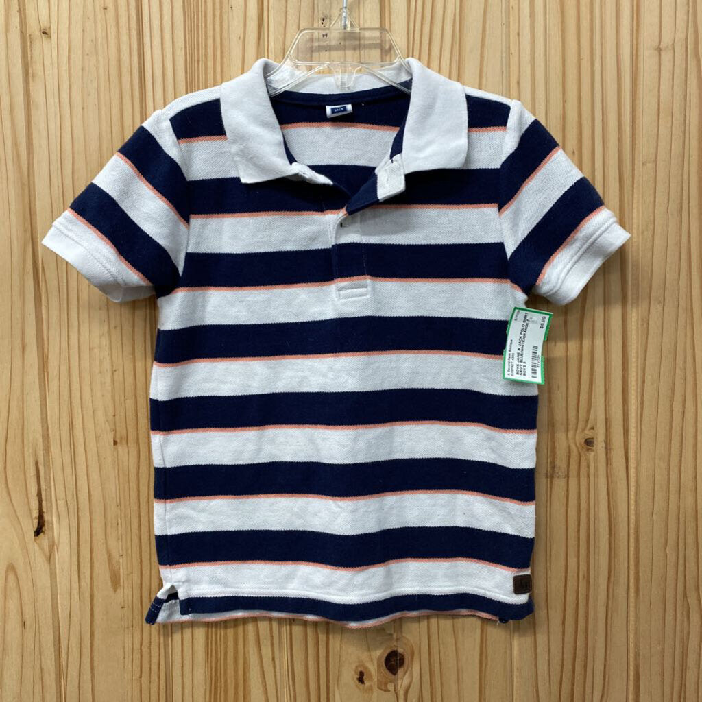 BOYS JANIE & JACK POLO SHIRT NAVY BLUE/WHITE/ORANGE 5