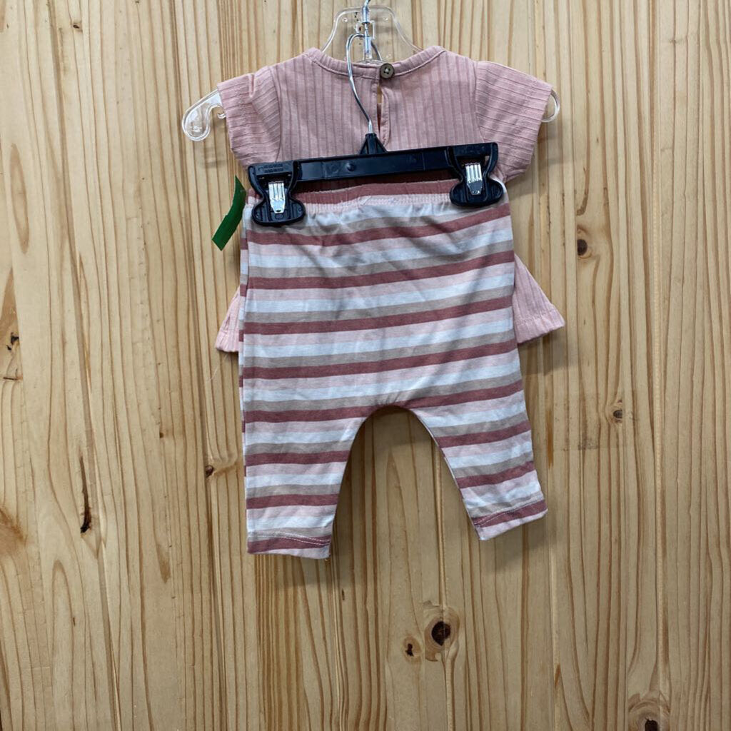 GIRLS JESSICA SIMPSON 2PC SET MAUVE/PINK 0/3M