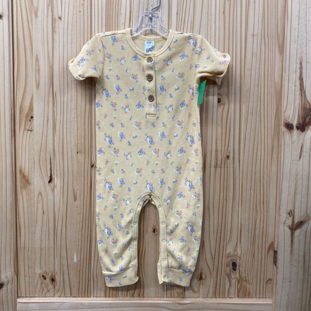 GIRLS MODERN MOMENTS YELLOW FLORAL ROMPER 24M