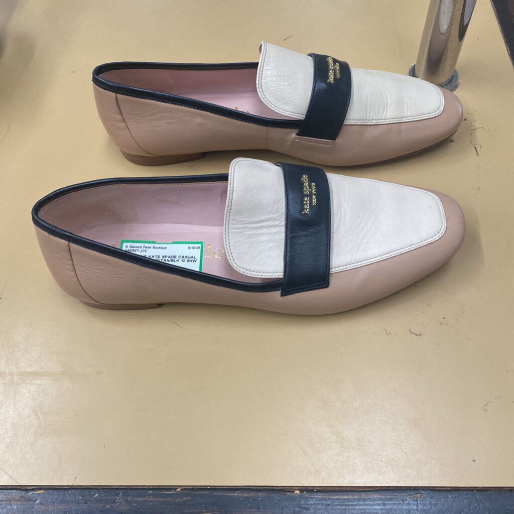 WOMENS KATE SPADE CASUAL SHOES MAUVE/TAN/BLK 10
